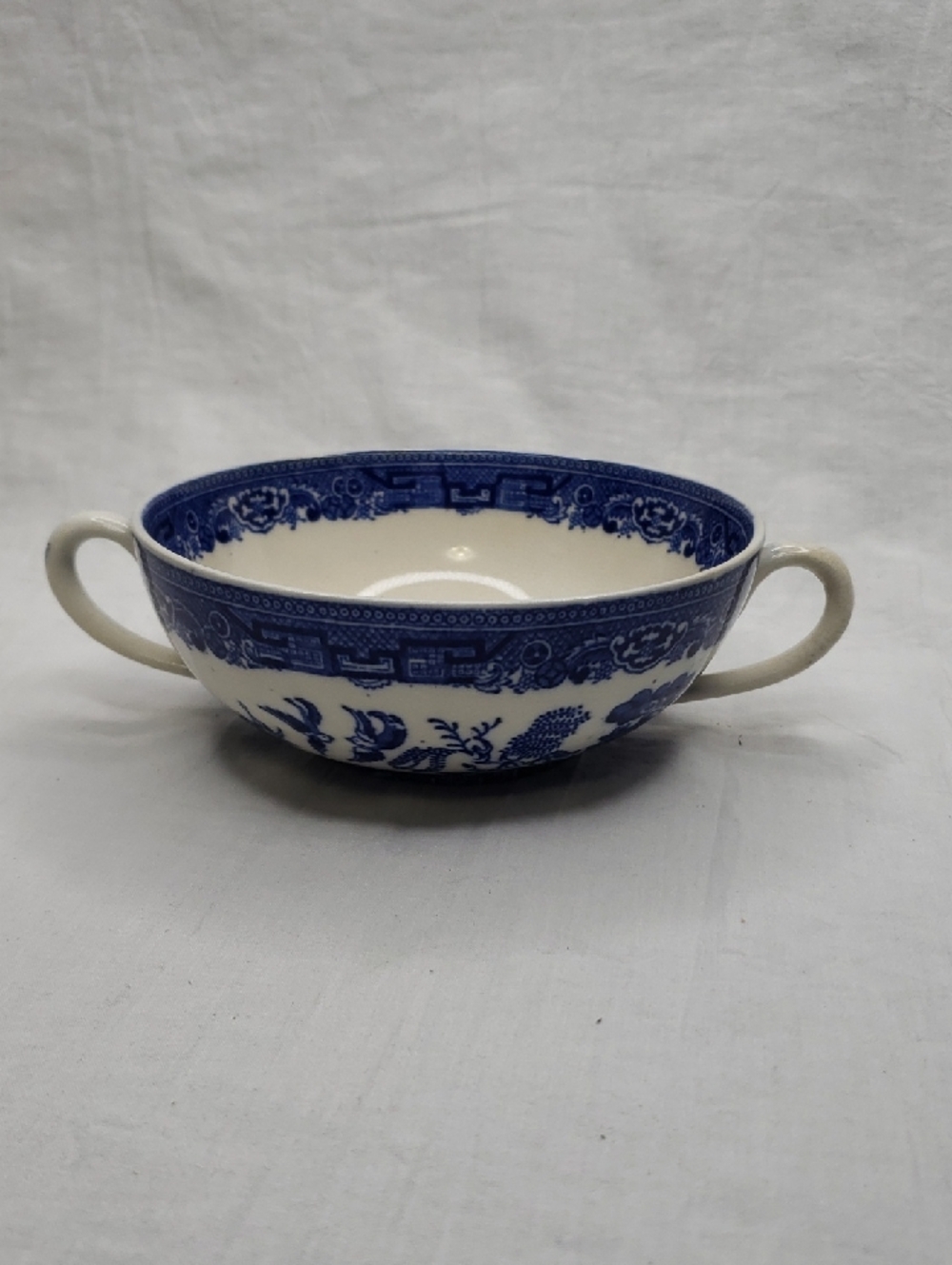 Antique Allertons Blue Willow Ceramic Bouillon Cup Transferware England